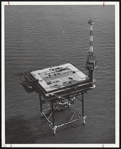 From Picturesque to Practical- The old Buzzards Bay Lightship, above will soon be replaced by this new offshore structure to mark the southern approach to Cape Cod canal.