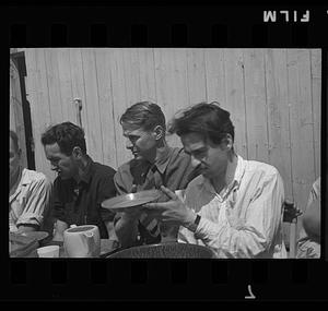 Outdoor meal on a farm