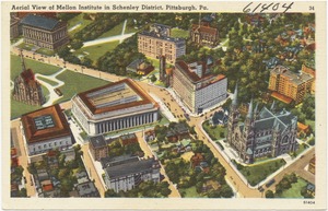Aerial view of Mellon Institute in Schenley District, Pittsburgh, Pa.