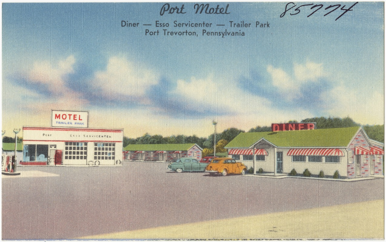 Port Motel, diner - Esso servicenter - Trailer park, Port Trevorton, Pennsylvania