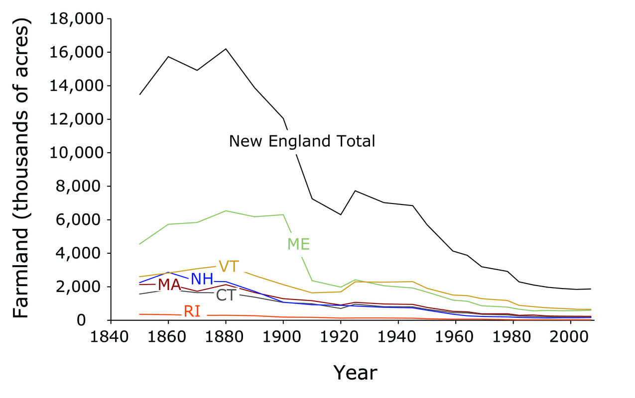 Decline in New England Farms