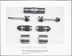 Closed end fixture for open-end cylinder, disassembled