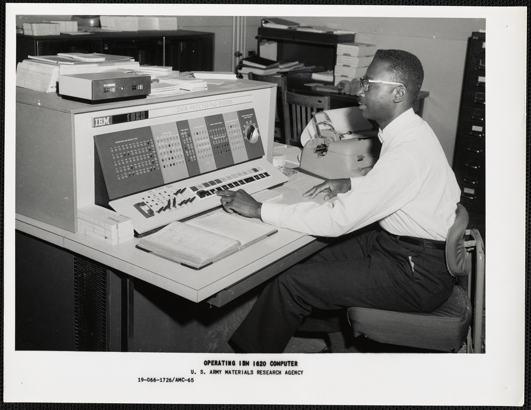 Operating IBM 1620 computer - Digital Commonwealth