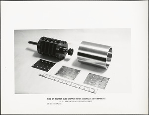 View of neutron slow chopper rotor assembled and components