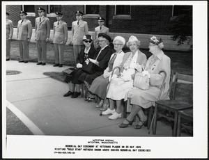 Visiting gold star mothers shown above during Memorial Day exercises