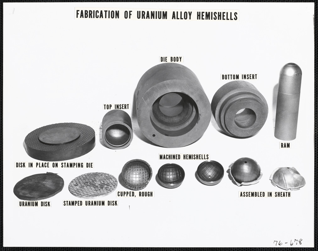 Fabrication of uranium alloy hemishells