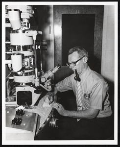 Dr. Ernest Abrahamson conducting transmission electron microscopy