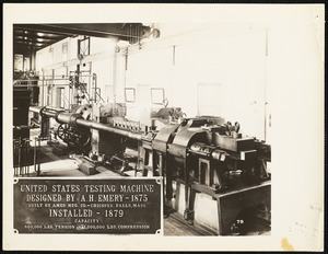 United States Testing Machine designed by A.H. Emery, 1875