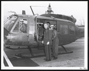 Group in helicopter