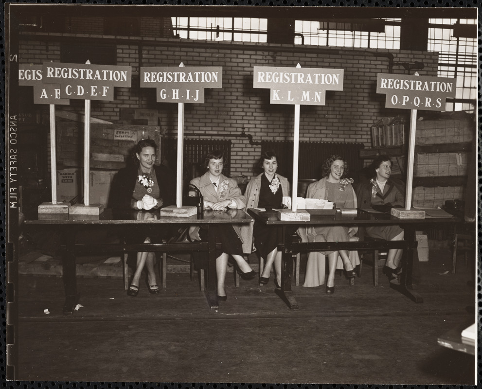 Women at registration table - Digital Commonwealth