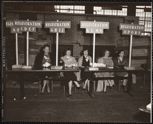 Women at registration table