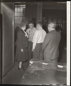 Edith Nourse Rogers standing with men