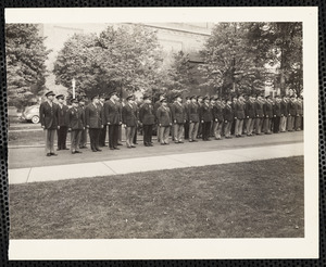 Military officers in line at ceremony