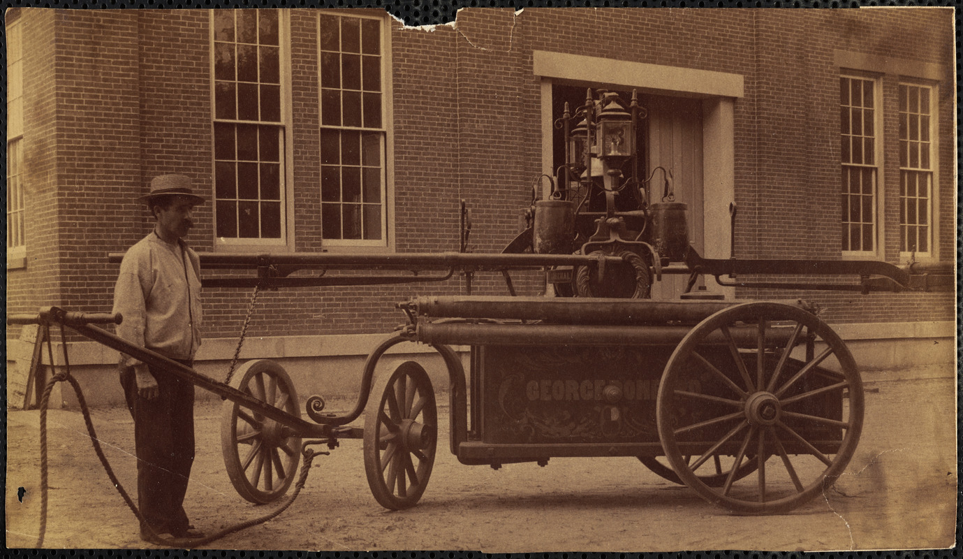 Old hand pump fire engine - Digital Commonwealth