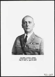 Col. Glen F. Jenks, Commanding Officer, Watertown Arsenal