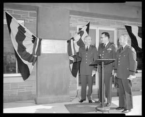 Officers at dedication of Watertown Arsenal laboratories