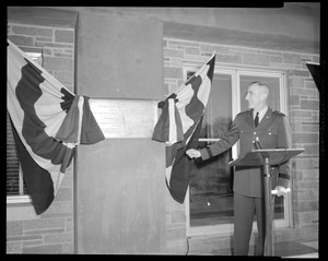 Officers at dedication of Watertown Arsenal laboratories