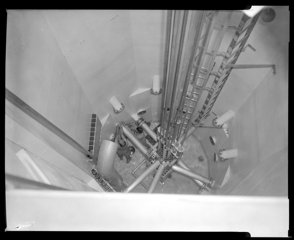 Reactor, beam tube extension being installed