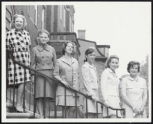 Mrs Arthur Fiedler, Mrs. Joseph Shortell, Mrs. Richard Schroeder, Mrs. Peter Fuller, Mrs. Kevin White & Mrs. Sargent Planning '70 Boston City Hospital Charity Ball