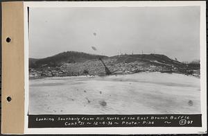 Contract No. 51, East Branch Baffle, Site of Quabbin Reservoir, Greenwich, Hardwick, looking southerly from hill north of the east branch baffle, Hardwick, Mass., Dec. 4, 1936