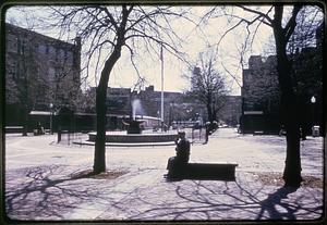 Paul Revere Mall, St. Stephen's Church in the background, fountain in the foreground