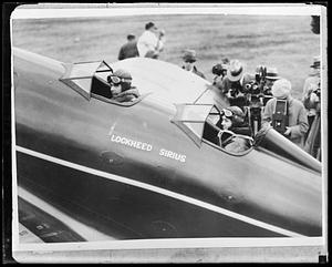 Charles Lindbergh and his wife Anne on board a Lockheed Sirius around 1929-1935