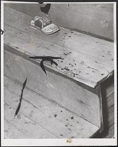 Carroll Ann's shoe on stairway