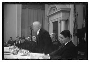 Boston Parks Football Leagues 1937 event, Commissioner William Long standing