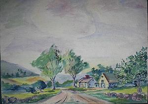 Farm house, dirt road