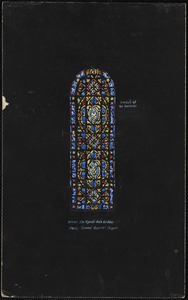 Design for typical aisle windows, Mass. General Hospital Chapel, symbol of beatitudes