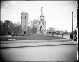 Soldier's monument and First Congregational Church Society, Eliot Street and South Street