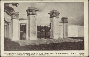Springfield, Mass. Ornate entrance to Pratt Field of International Y.M.C.A. Training School, where the inter - collegiate track contests are held