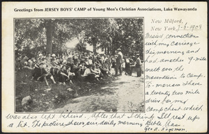 Greetings from Jersey Boys' Camp of Young Men's Christian Associations, Lake Wawayanda