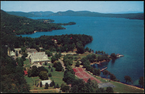 Aerial view looking north on Lake George from Silver Bay