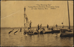 "The morning dip" Young Men's Christian Association Camp on Lake Geneva, Wis.