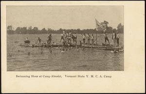 Swimming hour at Camp Abnaki, Vermont State Y.M.C.A. Camp