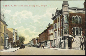 Y.M.C.A., Stephenson Street looking east, Freeport, Ill.