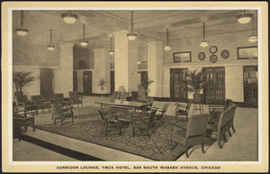 Corridor lounge, YMCA Hotel, 826 South Wabash Avenue, Chicago
