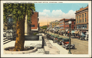 Atlantic Street. Looking north from post office, Stamford, Conn.