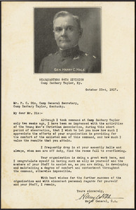 Gen. Harry C. Hale. Headquarters 84th Division