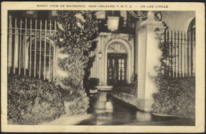 Night view of entrance, New Orleans Y.M.C.A. - on Lee Circle