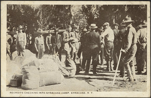Recruits checking into Syracuse Camp, Syracuse, N.Y.