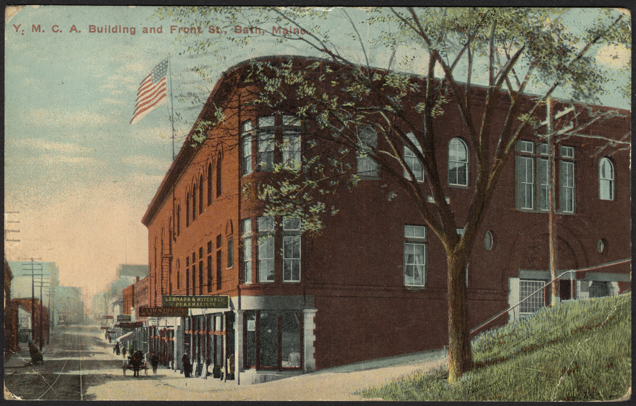 Y.M.C.A. building and Front St., Bath, Maine