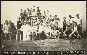 Y.M.C.A. institute boys on summit of Black Mt. Aug, 14. 08