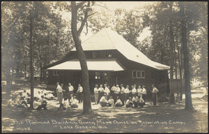 The railroad building, Young Men's Christian Association camp, Lake Geneva, Wis.