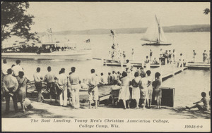 The boat landing, Young Men's Christian Association College, College Camp, Wis
