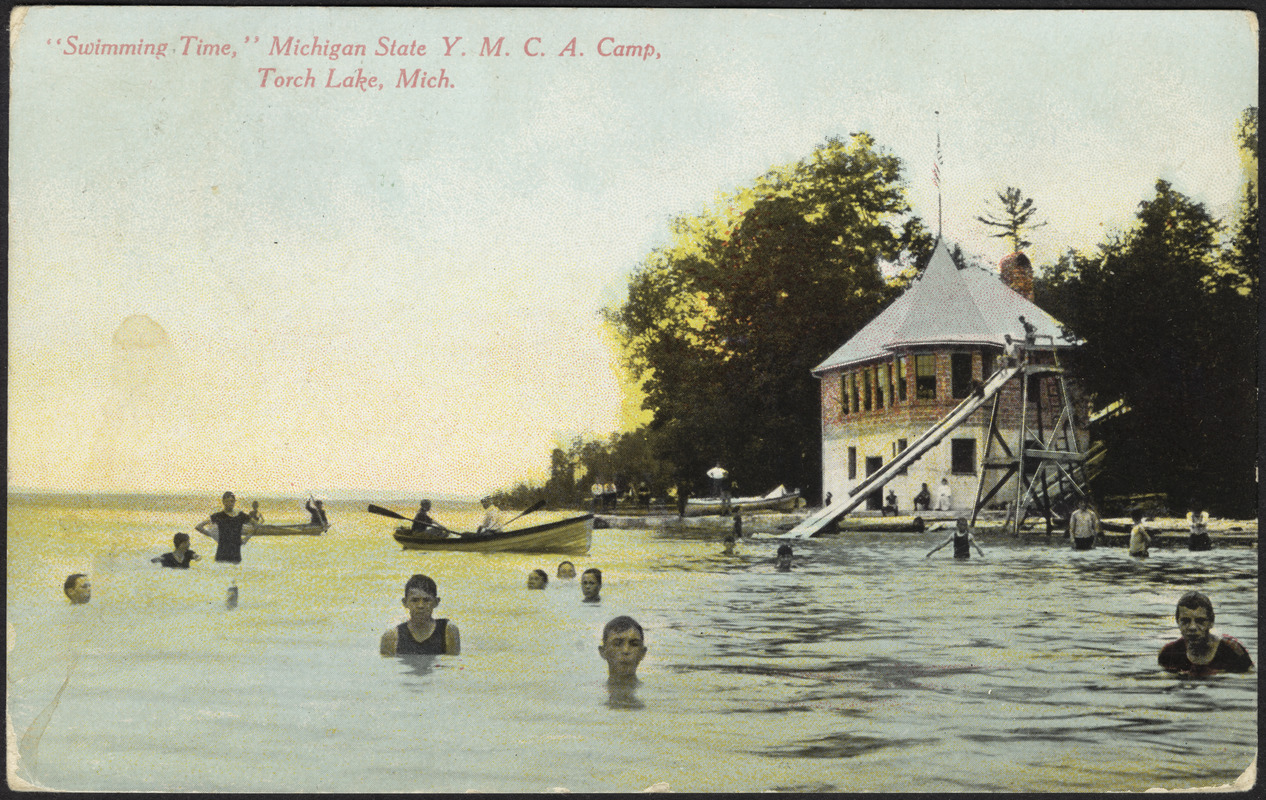 "Swimming time" Michigan State Y.M.C.A. Camp, Torch Lake, Mich