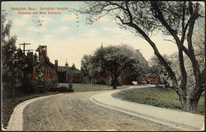Springfield, Mass. Springfield Hospital, driveway and main entrance