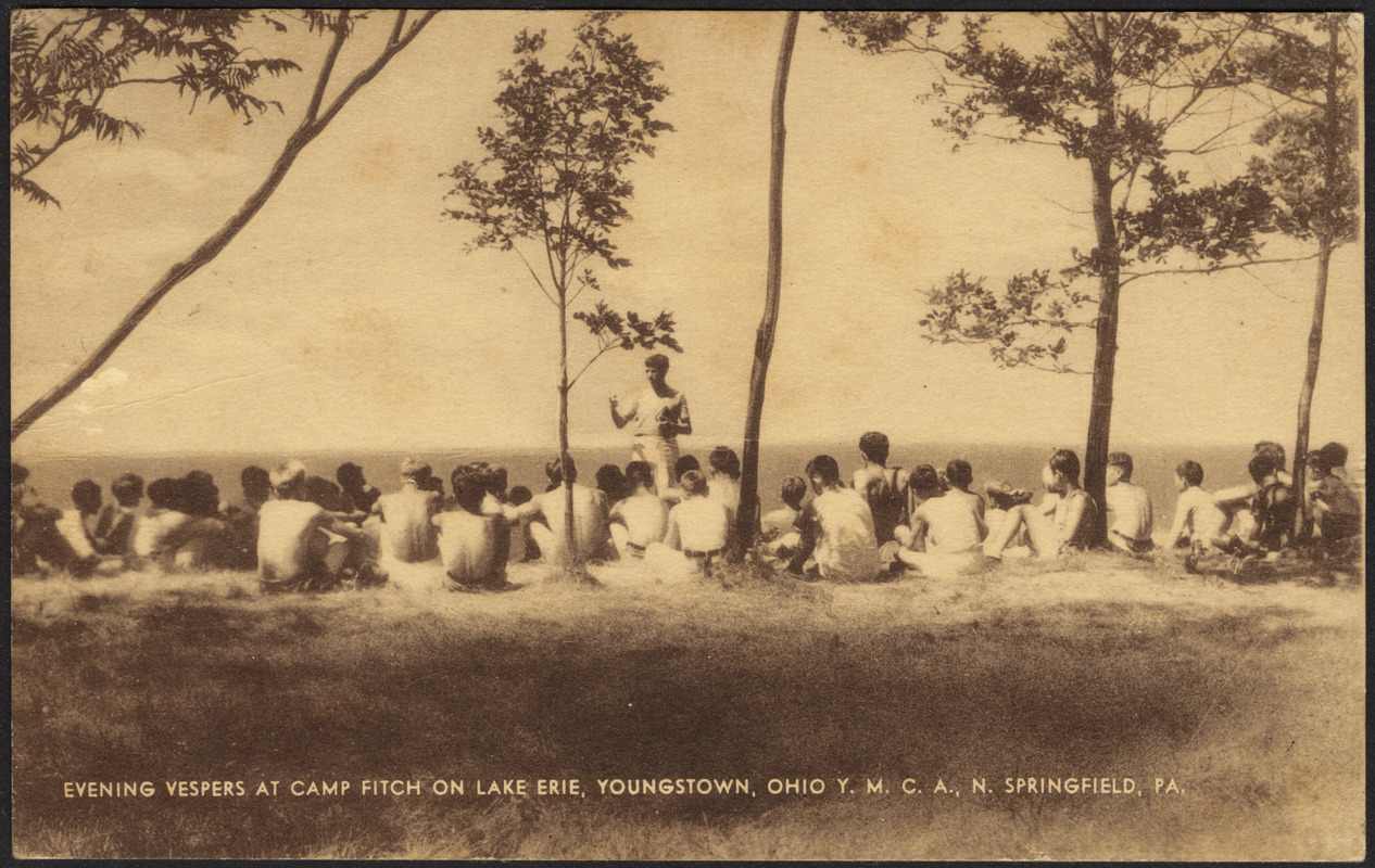 Evening vespers at Camp Fitch on Lake Erie, Youngstown, Ohio Y.M.C.A., N. Springfield, Pa.