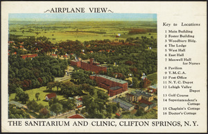 Airplane view, the Sanitarium and Clinic, Clifton Springs, N.Y.